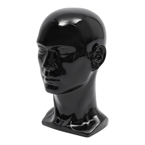 Kopfmodell Schwarz PVC Menschlicher Körper Modell Kopf Perücke Modell Kopf Hut Maske Kopfstück Halskette und Anderes Zubehör Styling Display Stand von Chensyo