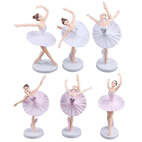 6 Stück Ballett-Mädchen-Miniatur-Figuren, Spielzeugfiguren, Spielset, Kuchendekoration, Kuchendekoration, Zubehör von Chenxi Studio