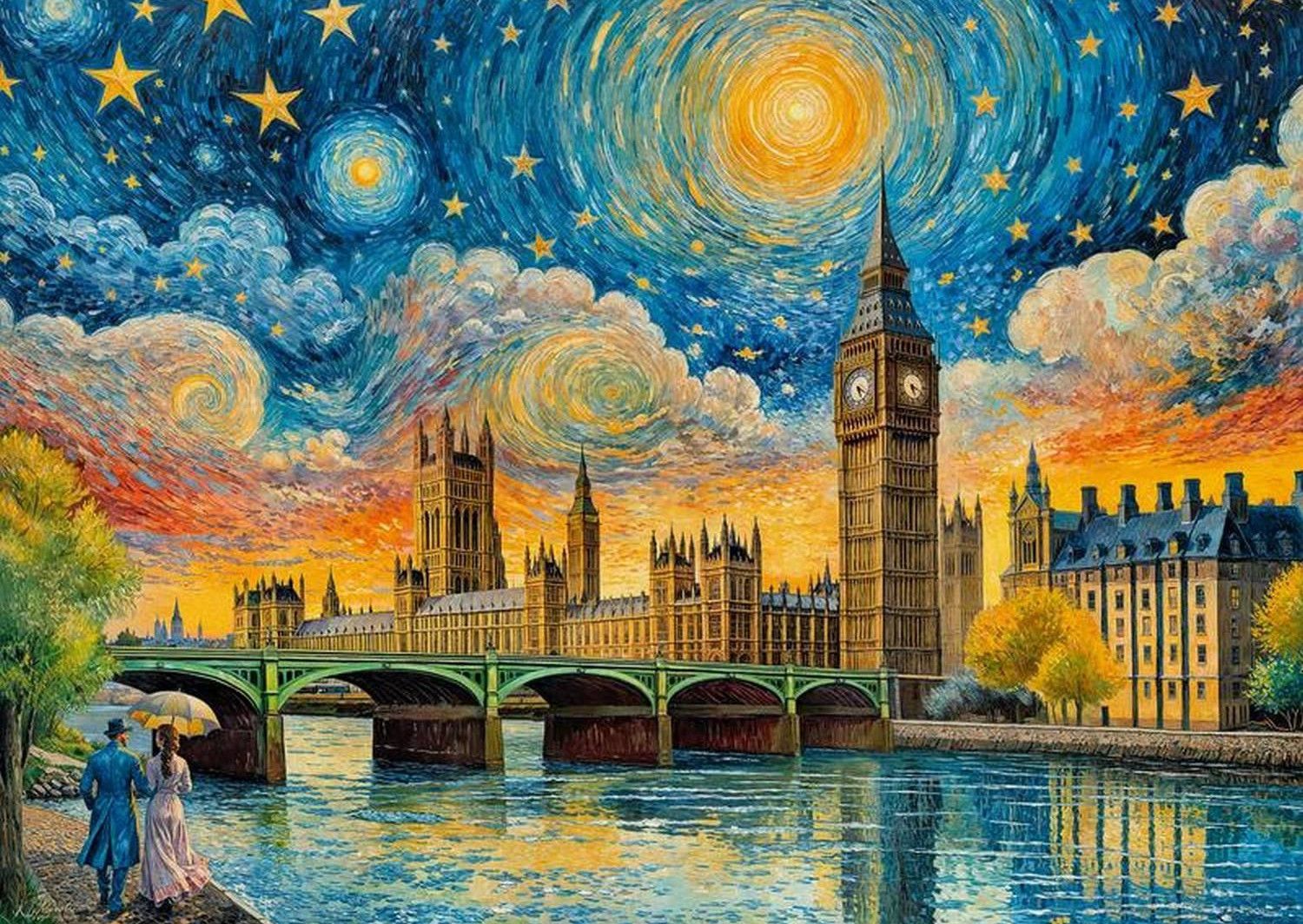 CherryPazzi Puzzle 1000 Teile – Impressionist Sky over London - CherryPazzi Puzzle 1000 Teile – Impressionist Sky over London - von CherryPazzi