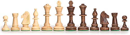 Handgefertigte Staunton Nr. 5 Turnierschachfiguren 8,9 cm - Holz Standard Schachfiguren - gewichtet, gefilzt - Standardgröße von Chess and games shop Muba