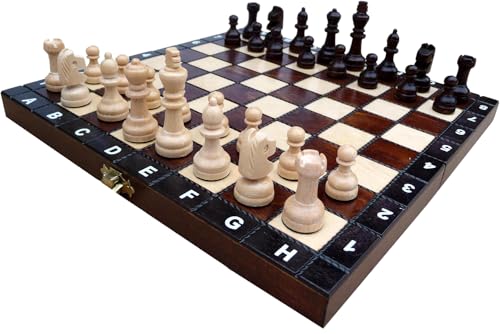 ChessEbook Schachspiel - Hochwertiges Schachbrett aus Holz 27 x 27 cm - Reiseschachspiel - Schachset - Schach - Chess Board Set - Klappbar von Chessebook