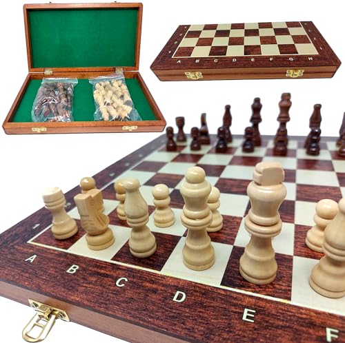 ChessEbook Schachspiel - Hochwertiges Schachbrett aus Holz 35 x 35 cm - Schachset - Schach - Chess Board Set - Klappbar von Chessebook
