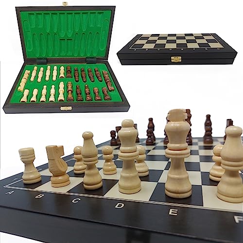 ChessEbook Schachspiel - Hochwertiges Schachbrett aus Holz 35 x 35 cm. - Chess Board Set klappbar - Spielset mit Schachfiguren - Schachset - Schach von Chessebook