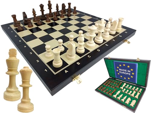 ChessEbook Schachspiel Turnier - Hochwertiges Schachbrett aus Holz 48 x 48 cm. - Chess Board Set klappbar - Spielset mit Schachfiguren - Schachset - Schach von Chessebook