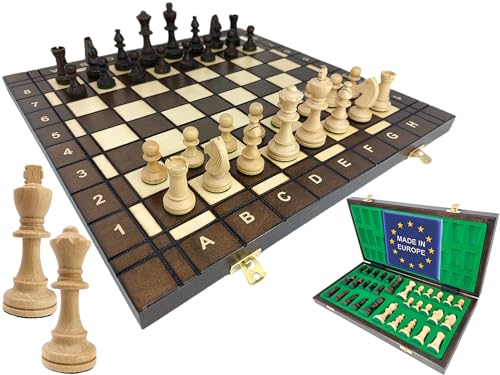 ChessEbook Schachspiel - Hochwertiges Schachbrett aus Holz 41 x 41 cm. - Chess Board Set klappbar - Spielset mit Schachfiguren - Schachset - Schach von Chessebook