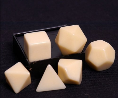 CHESSEX 29040 - Leerwürfel 6er-Würfelset opak Elfenbein Leerwürfel von Chessex