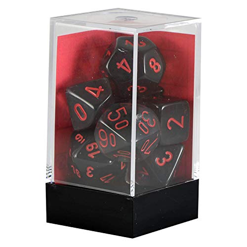 Chessex Translucent Polyhedral 7-Die Set - Smoke/red Chessex Translucent Polyhedral 7-Die Set - Smoke/red von Chessex