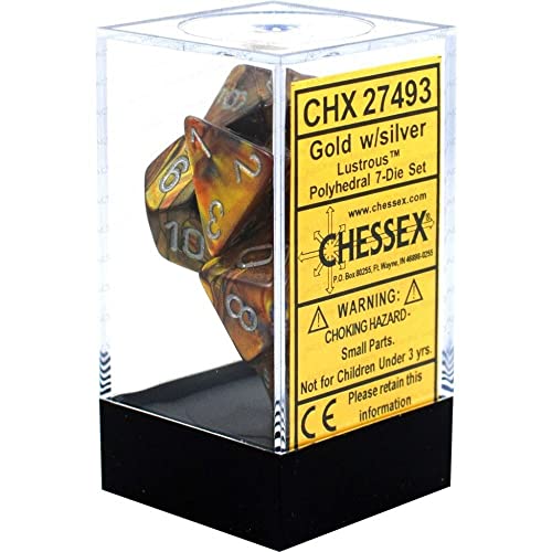 Chessex Dice: CHX27493 Lustrous Muttern-Set: Gold/Silver (7) von Chessex