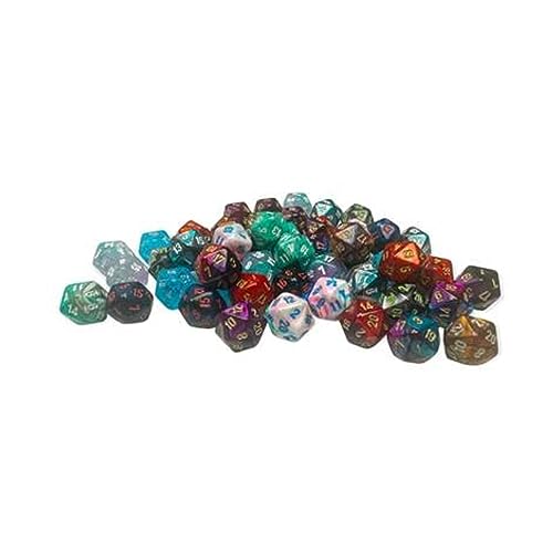 Chessex Mini-Würfel Nr. 2 mit Zahlen D20, 10 mm, 50 Stück von Chessex