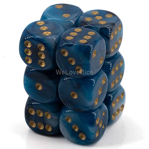 Chessex Phantom™ Teal w/Gold 16mm W6 12Stk von Chessex