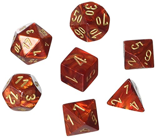 Chessex Says: CHX27414 Scarab Dice Set: Scarlet/Gold (7) von Chessex