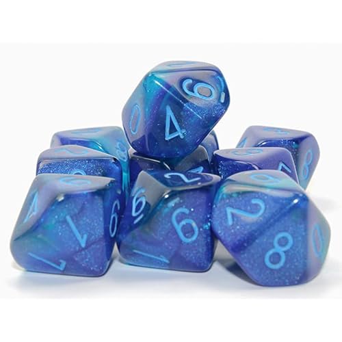 Gemini® Blue-Blue/light blue Luminary™ Set of 10 d10s von Chessex