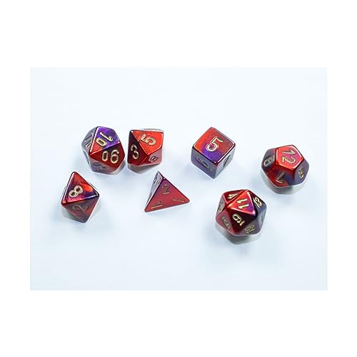 Gemini® Mini-Polyhedral Purple-Red/gold 7-Die Set von Chessex