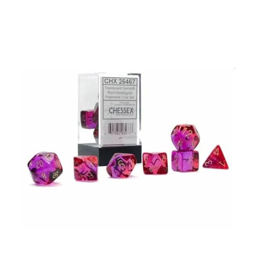 Gemini® Polyhedral Translucent Red-Violet/gold 7-Die Set von Chessex