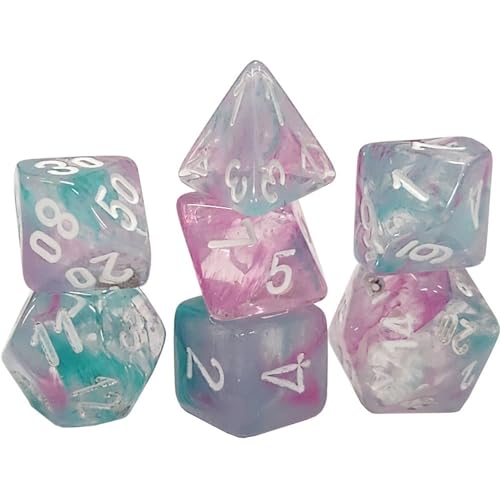 Nebula® Mini-Polyhedral Wisteria/white 7-Die set von Chessex