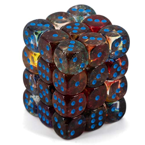 Nebula 12mm d6 Primary/Turquoise Luminary Dice Block (36 dice) von Chessex