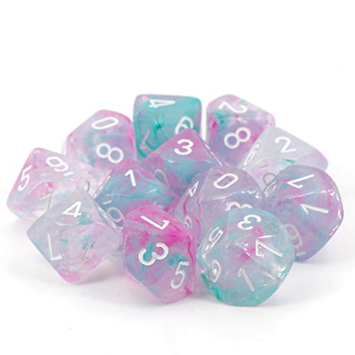 Nebula Wisteria/White Luminary Set of Ten d10s von Chessex