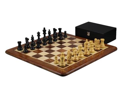 20 Zoll Sheesham Schach Set - Sheesham Flat Chess Board - Ebonized Ebonized Atlantic Classic Chess Pieces - 3.75 Inch von Chessgammon