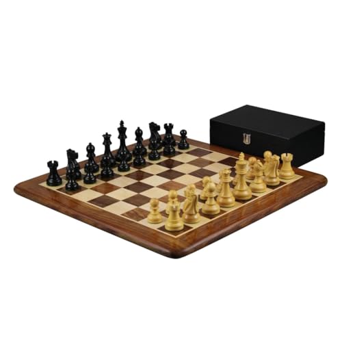 20 Zoll Sheesham Schach Set - Sheesham Flat Chess Board - Ebonized Reykjavik Chess Pieces - 3.75 Inch von Chessgammon