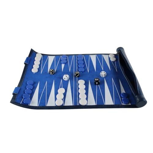 33 cm großes blaues Reise-Backgammon-Set von Chessgammon