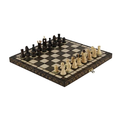 35,6 cm Art-Deco-Schach-Set, faltbar, Braun von Chessgammon