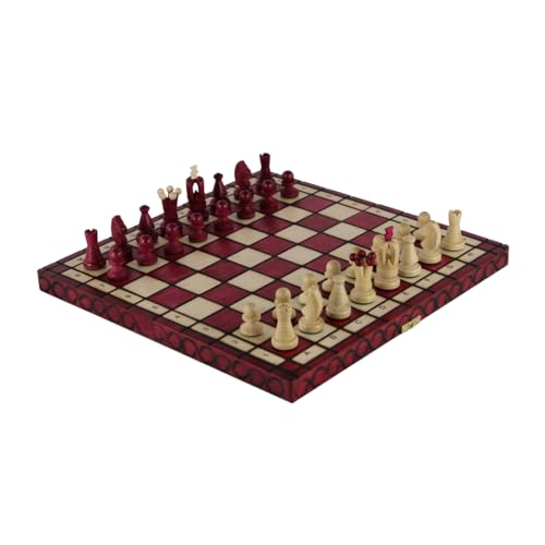 35,6 cm Art-Deco-Schach-Set, faltbar, Rot von Chessgammon