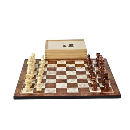 35,6 cm Mokka-Design Schachset mit Aufbewahrungsbox von Chessgammon