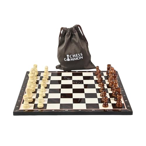 35,6 cm großes Schach-Set mit Walnuss-Design von Chessgammon