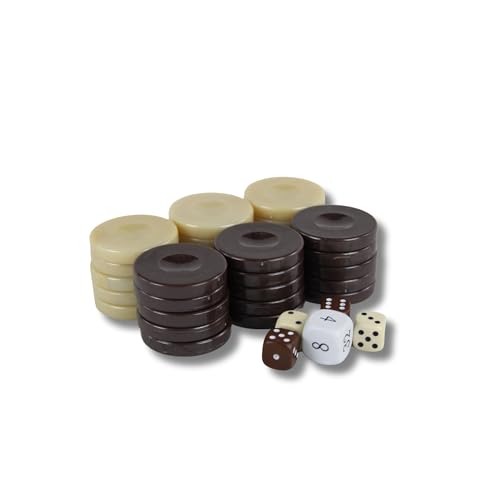 36 mm Acryl Braune Perle - Backgammon-Stücke von Chessgammon