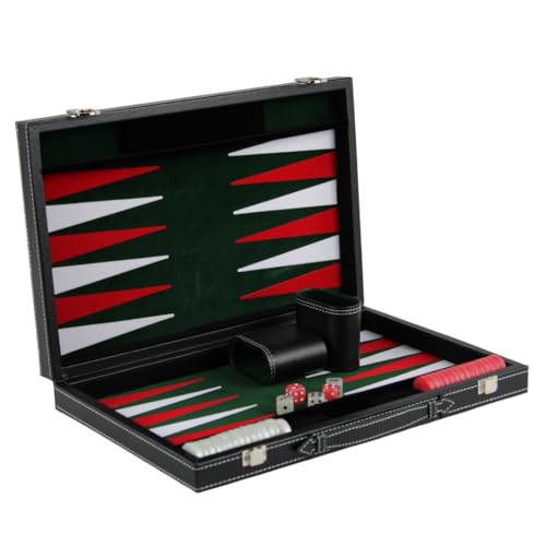 38,1 cm Malachit-Backgammon-Set aus grünem Leder von Chessgammon