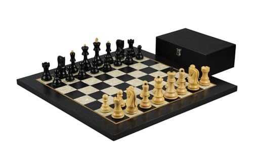 50,8 cm Ebenholz-Schach-Set – Helena Perlmutt-Schachbrett, gewichtet, Ebonisiert, Zagreb Staunton Schachfiguren – 9,5 cm von Chessgammon