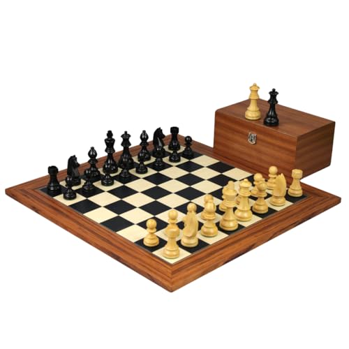 50,8 cm Palisander Schachset - gewichtete Ebonisierte deutsche Staunton Schachfiguren 9,5 cm von Chessgammon