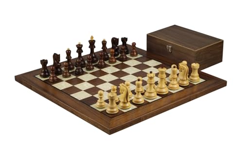 50,8 cm - Schachset - Walnuss Helena Perlmutt - Flaches Schachbrett - Sheesham Zagreb Staunton - Schachfiguren - 9,5 cm von Chessgammon