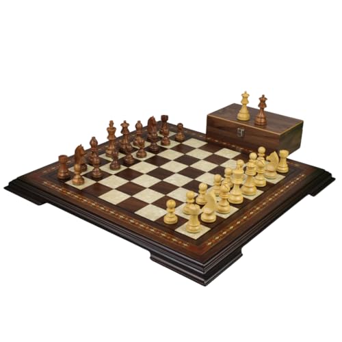 50,8 cm - Schachset - Walnuss Helena Schachbrett - Sheesham Deutscher Staunton - Schachfiguren - 9,5 cm von Chessgammon