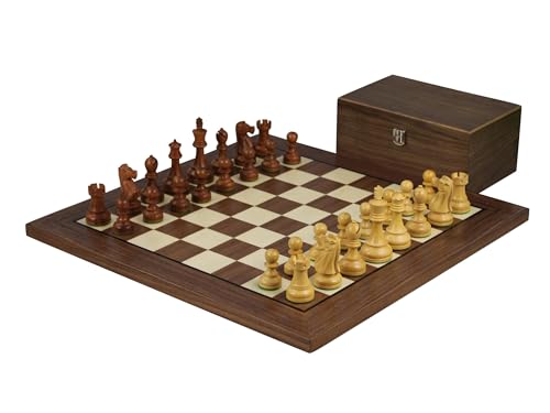 50,8 cm – Schachset – Walnuss Helena flaches Schachbrett – Sheesham Reykjavik Staunton – Schachfiguren – 9,5 cm von Chessgammon