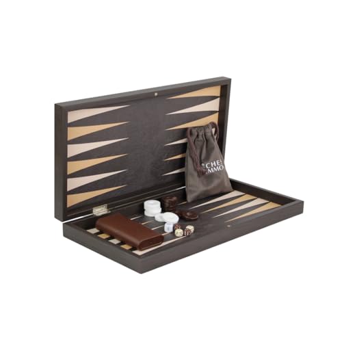 Backgammon-Set aus Kunstleder, rustikales braunes Design, 48,3 cm von Chessgammon