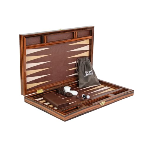 Backgammon-Set aus Leder, 61 cm von Chessgammon