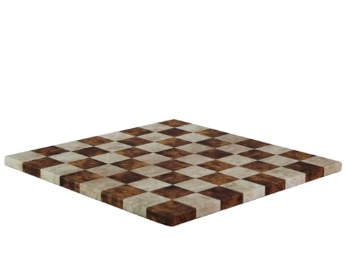 Braunes Schachbrett aus Kunstleder, randlos, 35,6 cm von Chessgammon