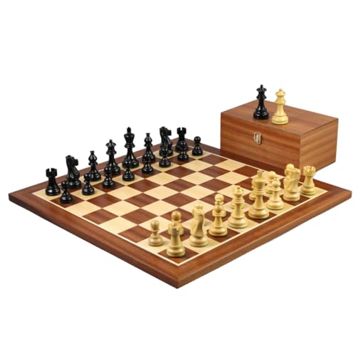 Chessgammon Französische Schachfiguren Lardy Staunton Schwarz aus Buchsbaumholz 2.75 von Chessgammon