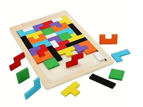 Chessgammon Mehrfarbiges rechteckiges beliebtes Holzpuzzle Tangram von Chessgammon