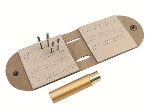 Chessgammon Reise-Leder-Krippen-Set innen, gefilzt, tragbar, 25,4 cm von Chessgammon