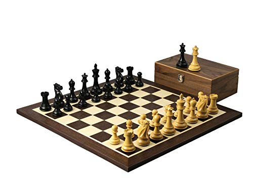 Chessgammon Schachbrettschach-Set aus Holz für Erwachsene, handgefertigt, groß, luxuriös, traditionelle Spiele, Wenge-Brett, ebenmäßig, professionell, Stunton, gewichtete Schachstücke, 53,3 cm von Chessgammon