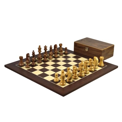 Macassar-Schach-Set, 50,8 cm, beschwertes Sheesham, deutsche Staunton-Stücke, 9,5 cm von Chessgammon