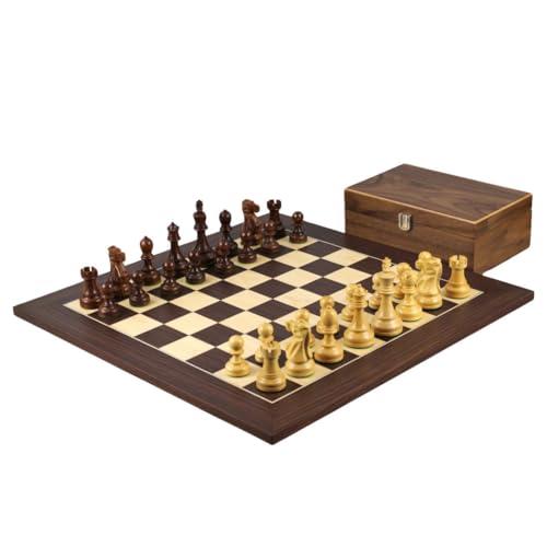 Macassar Schach-Set, 50,8 cm, mit gewichteten Sheesham Staunton Reykjavik Schachfiguren – 9,5 cm von Chessgammon