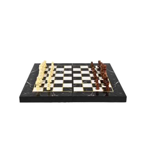 Schach- und Backgammon-Set aus Holz, 48,3 cm, Schwarz von Chessgammon