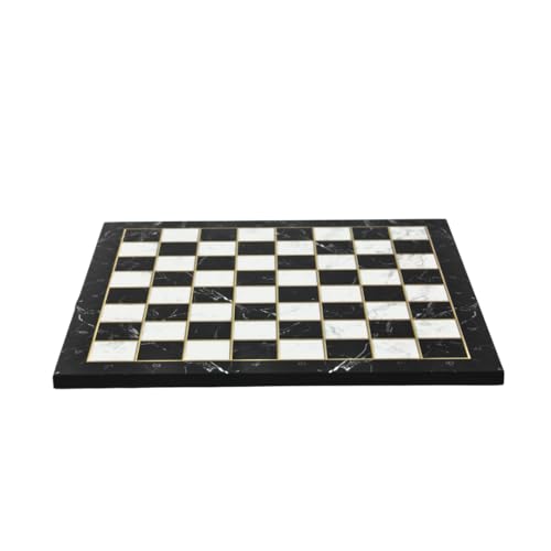 Schachbrett mit schwarzem Marmor-Design, 35,6 cm von Chessgammon