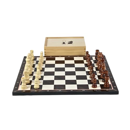 Schachspiel Walnussholz, 35,6 cm, mit Aufbewahrungsbox von Chessgammon