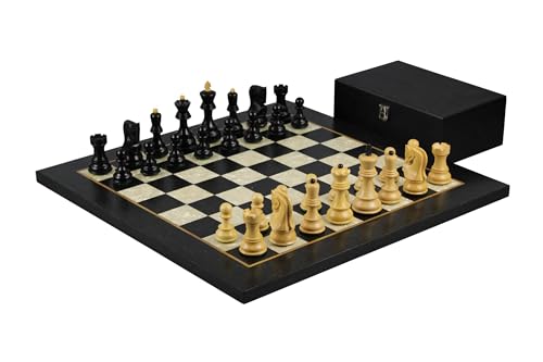 Schachspiel aus Ebenholz, 50,8 cm, mit Helena-Brett, gewichtete Ebonisierte Zagreb-Steine, 9,5 cm von Chessgammon