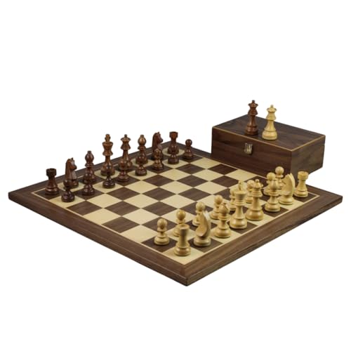 Schachspiel aus Holz, 50,8 cm, beschwertes Sheesham, deutsche Staunton-Schachfiguren, 9,5 cm von Chessgammon