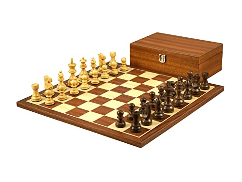 Schachspiel aus Holz, Mahagonibrett, 40,6 cm, beschwertes Sheesham, französische Ritterstücke, 7,6 cm von Chessgammon